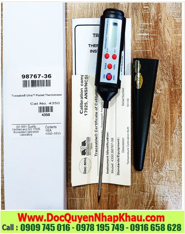 Traceable 4350, Nhiệt kế đo Nhiệt độ ĐẤT –50 đến 300°C Traceable @ 4350 Pocket Traceable® Thermometer 